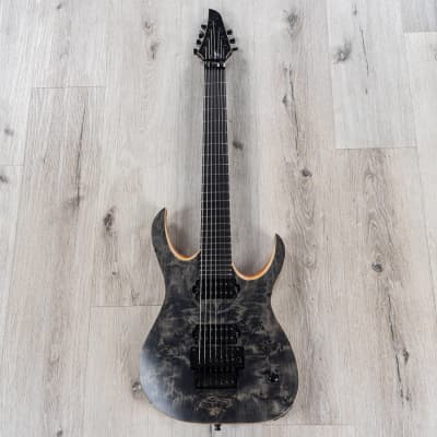 Mayones Duvell Elite Pro 7 Guitar, 7-String, Ebony Fretboard, Trans Black Satin image 3