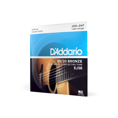 D'Addario EJ36 12-String Bronze Acoustic Guitar Strings, Light, 10-47 image 2