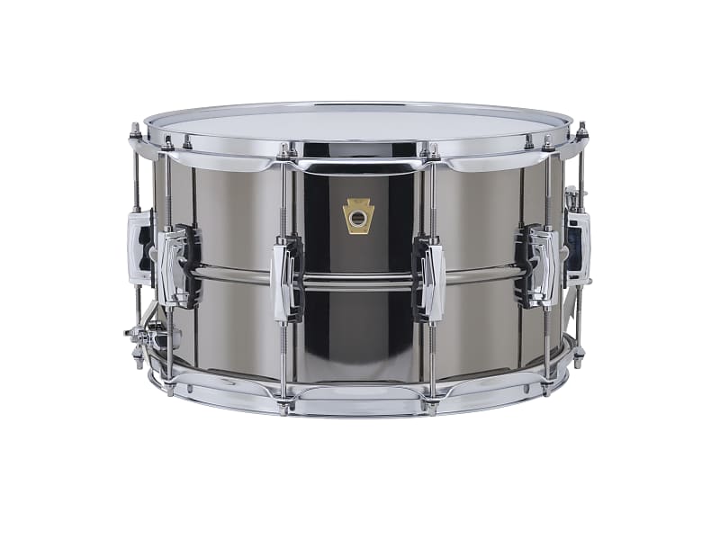Ludwig *Pre-Order* 8x14" Black Beauty Smooth Single Sheet Brass Shell Imperial Lugs Snare Drum LB408 | Special Order | Authorized Dealer image 1