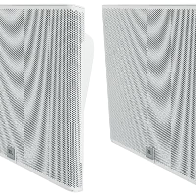 Pair JBL SLP14/T-WH Sleek Low-Profile On Wall Mount 4" 70v Commercial Speakers image 1