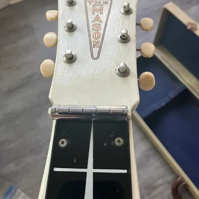 Mason lap steel 1953 white with Gibson Moderne headstock style shape 1953 - White image 16
