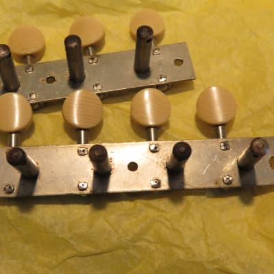 vintage 1800's early 1900's vintage mandolin tuners striped catalin/bone/ivory buttons image 10