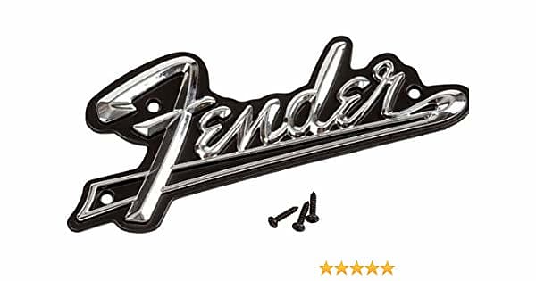 Fender 099-4093-000 Genuine Blackface Amplifier Logo Plate with Screws image 1