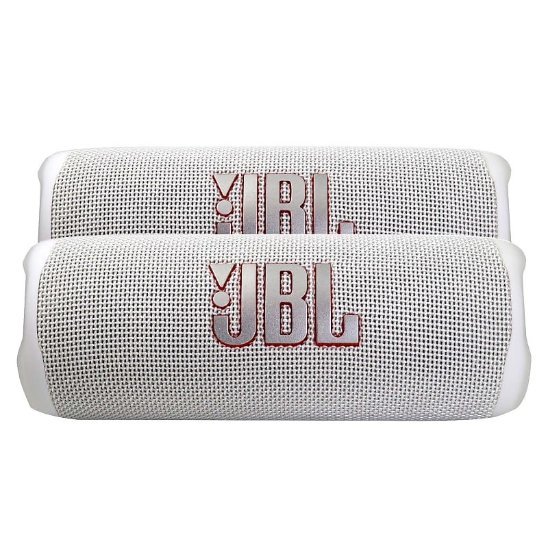 2x JBL Flip 6 Portable Waterproof Bluetooth Speaker (White) | Reverb