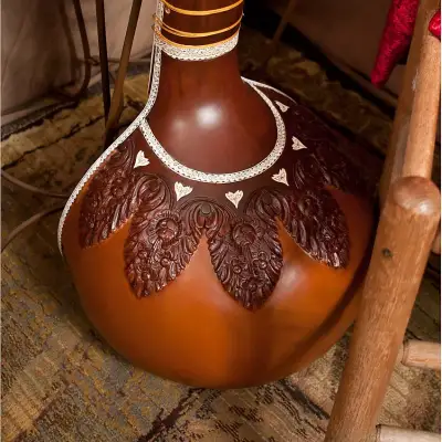 G. Rosul STRFG-2 Fancy Professional Sitar w/Padded Gig Bag, String Set, Mizrab & Tutorial - Blemished* image 7