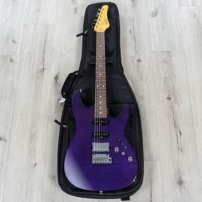 FGN Fujigen JOS2DUFMR Odyssey Series Guitar, Rosewood Fretboard, Transparent Purple Flat image 10