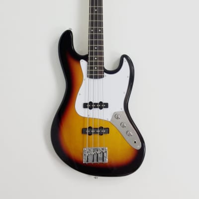 Haze SBG387BS 4-String Electric Bass Guitar, Sunburst + Free Bag, Tuner, Strap, 3 Picks image 1