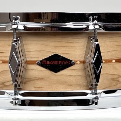 Craviotto 18/11/13/5x14" VIDEO Solid Maple 2024 - Gloss Maple w/ Mahogany Inlay image 9