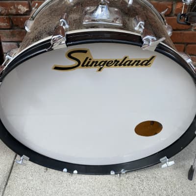 Slingerland Mirror Black Chrome 24” Bass Drum 1970s Vintage image 1