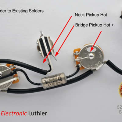 Les Paul Special Epiphone Wiring Harness Custom by JEL 525K Pots Swithcraft 3way Bild 3