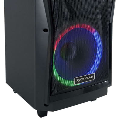 Rockville RockNGo 800 10" Portable Bluetooth Speaker w/LED+Wireless Microphones image 13