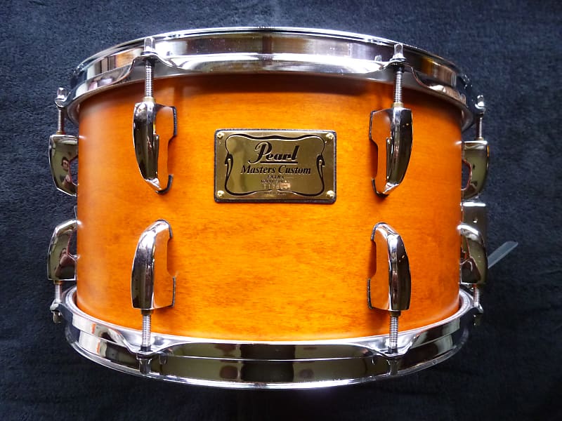 Double A drums 7.5x14" custom snare drum, pearl masters custom extra shell in burnt amber w/ video image 1