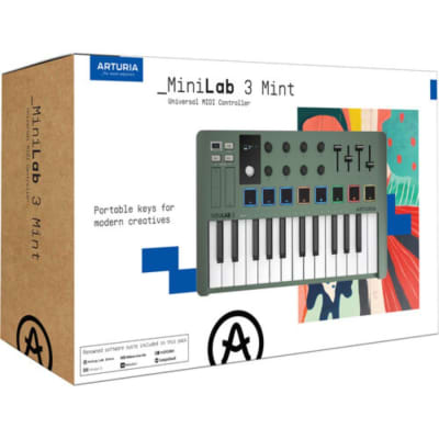 Arturia MiniLab 3 Mint Compact MIDI Keyboard and Pad