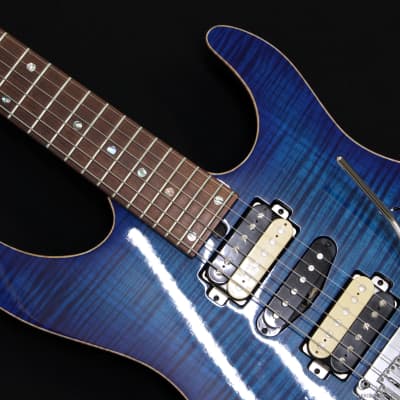 T's Guitars DST-Pro24 Mahogany Limited Custom - Trans Blue Burst, Made in Japan image 6