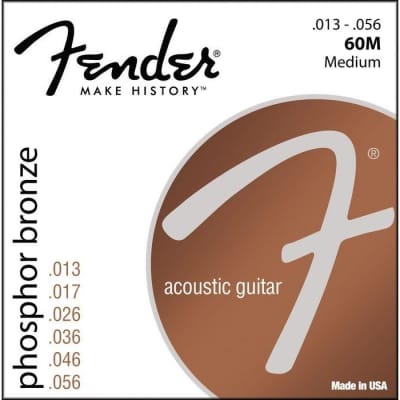Fender 60M Phosphor Bronze Wound Ball End Strings 13-56 for sale
