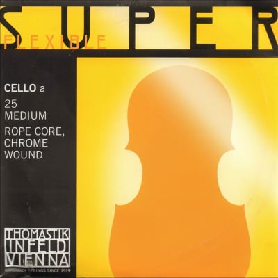Thomastik 25 SuperFlexible Chrome Wound Rope Core 4/4 Cello String - A (Medium)