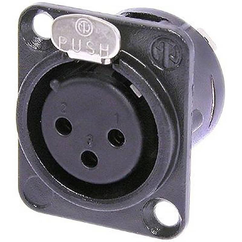 Neutrik NC3FDLBAG1 XLR3F Panel Receptacle (Black with Silver Contacts) image 1