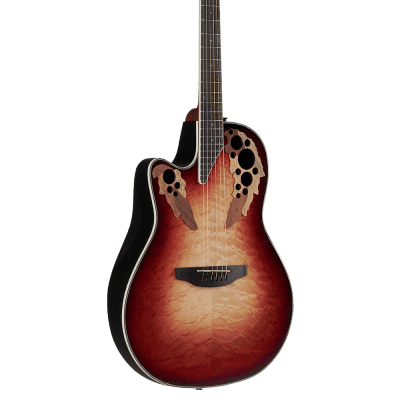 Ovation CE44LX-1R Exotic Celebrity Elite Plus Selected Figured Top Mid-Depth Lyrachord Body Nato Neck 6-String Acoustic-Electric Guitar For Left Handed Players image 1
