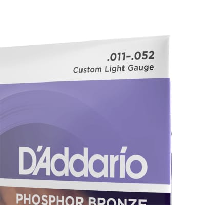 D'Addario EJ26 Phosphor Bronze Custom Light Acoustic - 11-52 image 4