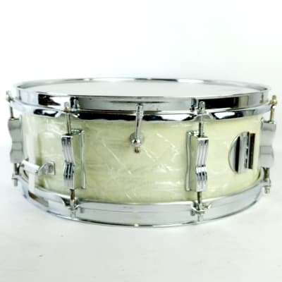 Ludwig 5x14"Jazz Festival Pre-Serial White Marine Pearl Snare Drum 60s WMP Fest image 8