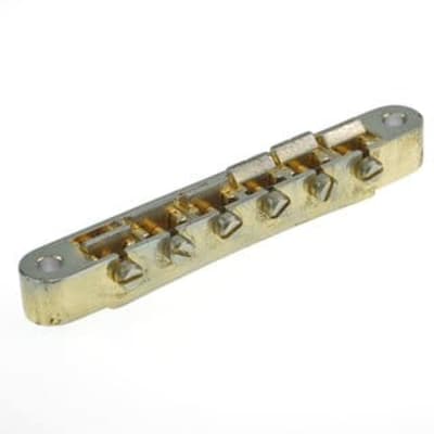 Faber ABRH ABR-1 Bridge (fits Inch studs) - nickel with natural brass saddles image 2