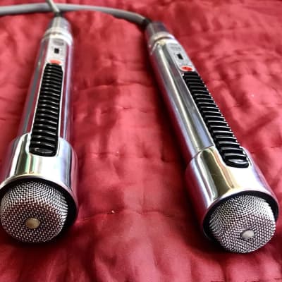 2 Vintage 1960's Electro Voice 676 Dynamic Cardioid Microphones Cables & Clips!! image 3