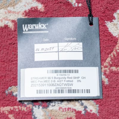 Warwick Custom Shop Streamer $$, 5 - Burgundy Red #B159259-13 Second Hand image 21
