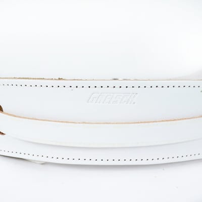 Gretsch Deluxe Leather Vintage Style Guitar Bass Adjustable Strap White image 4
