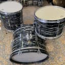 Ludwig No. 996-1 Club Date Outfit 8x12" / 14x14" / 14x20" Drum Set with Keystone & Blue Olive Badges 1968 - 1969 - Oyster Black Pearl