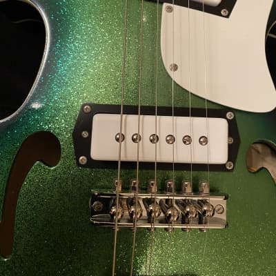 Gruggett Made Stradette in Margarita Sparkle. Made by Master Luthier Bill Gruggett, from Mosrite. Only One. image 12