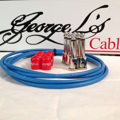 George L's 155 Guitar Pedal Cable Kit .155 Blue / Red / Nickel - 6/6/6