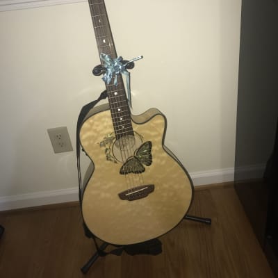 Luna Fauna Butterfly Acoustic-Electric Guitar Natural image 3