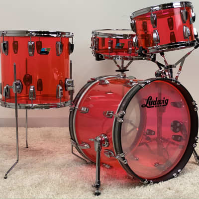 Ludwig 18/12/14/5x14" Vistalite Jazzette Drum Set - Pink Vistalite w/ Exclusive 18" BD! image 2