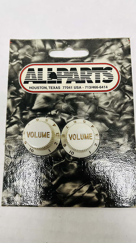 AllParts - Set of 2 Guitar Volume Knobs for Stratocaster - White PK0154 image 1