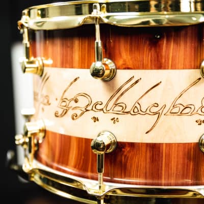HHG Drums Lord Of The Rings Cedar/Maple Stave Snare, Ultra High Gloss image 2