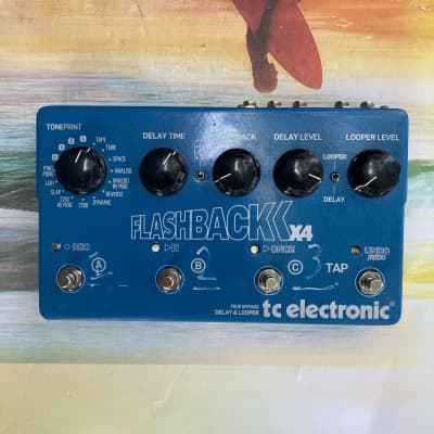 TC Electronic Flashback X4 alchemy audio modified Delay & Looper 2011 - 2019 - Blue modded electric guitar delay, pedal image 2
