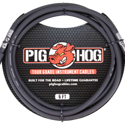 Pig Hog PH6 Tour Grade 1/4" TS Instrument Cable - 6' 2010s - Black image 1
