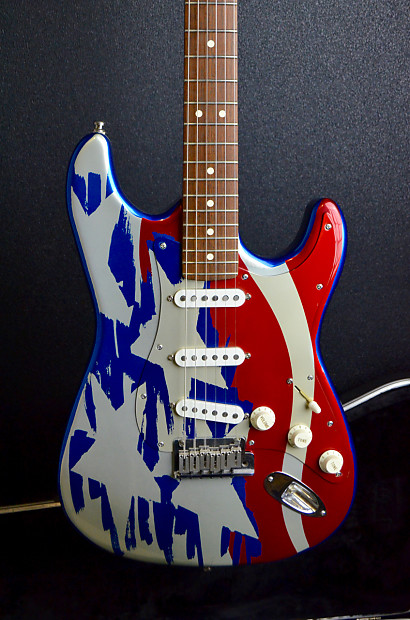 Red white and blue electric new arrivals guitar
