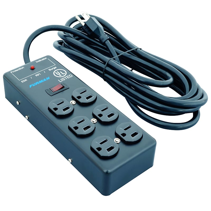 Furman SS-6B Pro Surge Supressor 6-Outlet Power Strip w/15&#039; Cord  			
