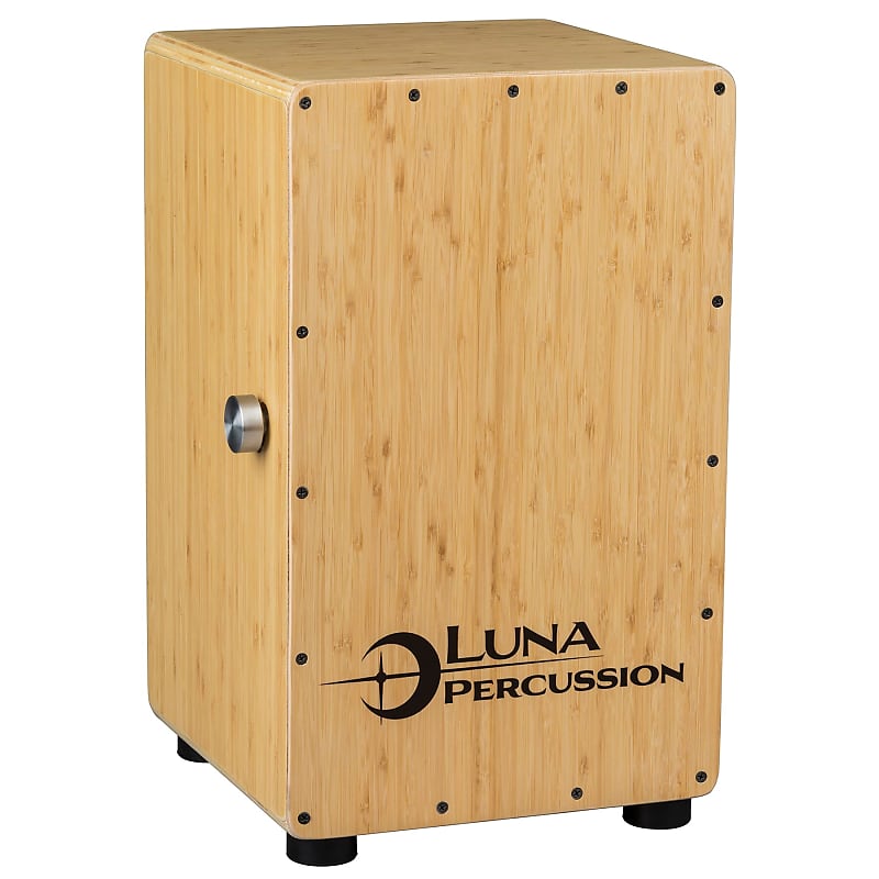 Luna Percussion LPCBAM Bamboo Wood Cajon with Gig Bag & Soft Reverb