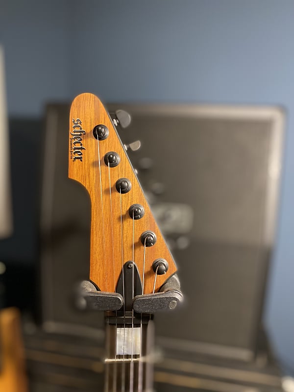 美品  handed Left Schecter E-1 Satin Natural 2018 Explorer Koa ギター