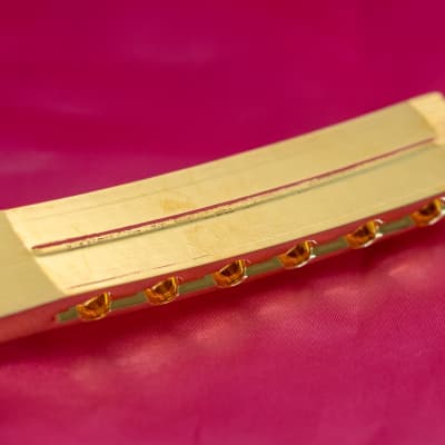 Vintage Spec NOS Gold Plated Lightweight Aluminum Stop Tailpiece + Stud Set image 4