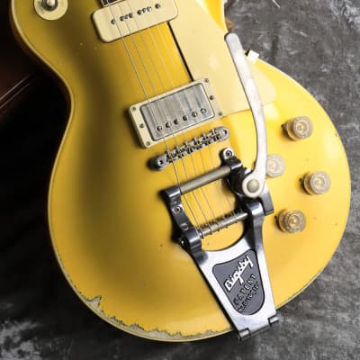 Gibson Custom Shop Murphy Lab Sergio Vallin '55 Les Paul Goldtop with Bigsby 2022 - Present - Aged Gold image 3