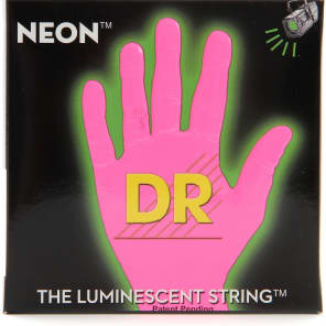 DR Neon Phosphorescent Pink HiDef Light Electric Guitar Strings 9-42