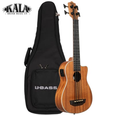 Kala U-BASS SCOUT Cutaway Mahogany Acoustic Electric Bass Ukulele w/ Padded Bag image 1