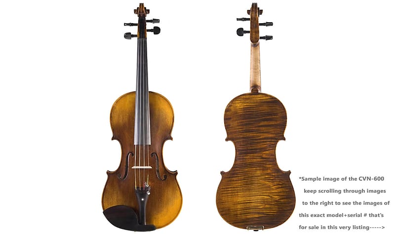 Cecilio 4/4 Advanced Level Violin Featuring Aged 7+ Years - Solid Spruce Top Highly Flamed One-Piece Maple Back and Sides All-Ebony Components, Independent Fine-Tuners, Brazilwood Bows, Hand-Rubbed Oil Finish... image 1