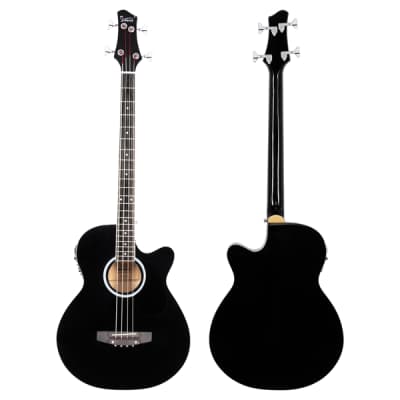 Glarry GMB101 4 string Electric Acoustic Bass Guitar w/ 4-Band Equalizer EQ-7545R Black image 7