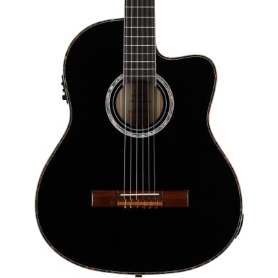 Ortega RCE145 Classical Acoustic-Electric Guitar (with Gig Bag) - Black image 1