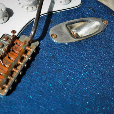 American Fender Stratocaster Relic Custom Nitro Blue Sparkle HSS image 12