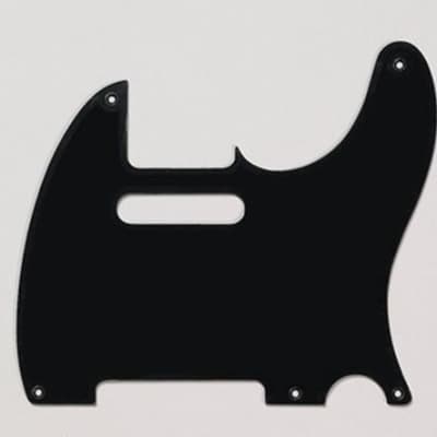 Pickguard For Vintage Style Fender Tele, 5 Holes, 1-Ply - BLACK image 1